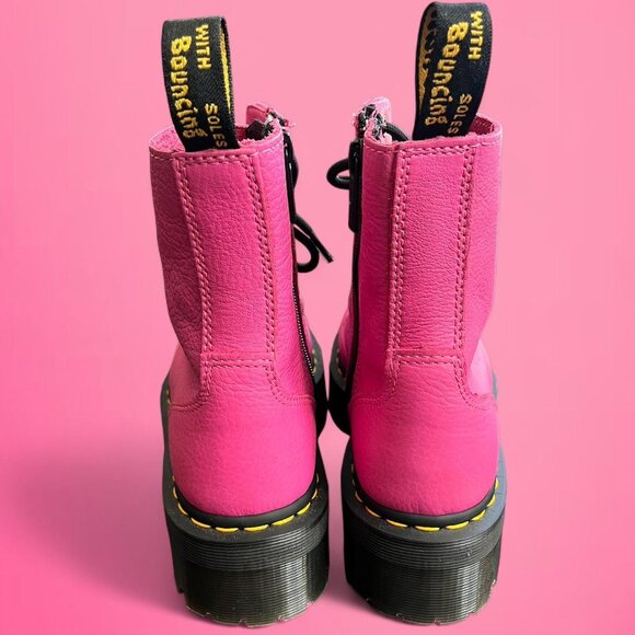 Dr. Martens Jadon pink leather platform combat boots - Picture 4 of 6